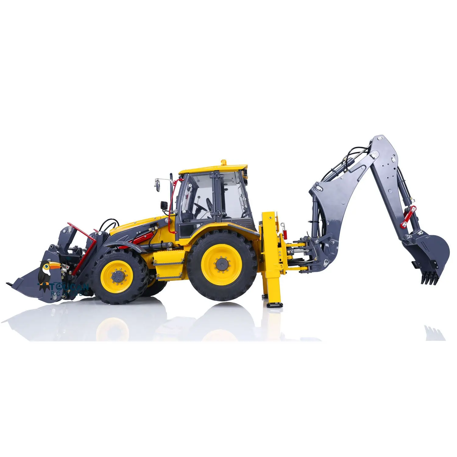LESU BL71 Metal Hydraulic RC Backhoe Loader AOUE Excavator Light Sound 1/14 Scale Ready To Run Vehicle
