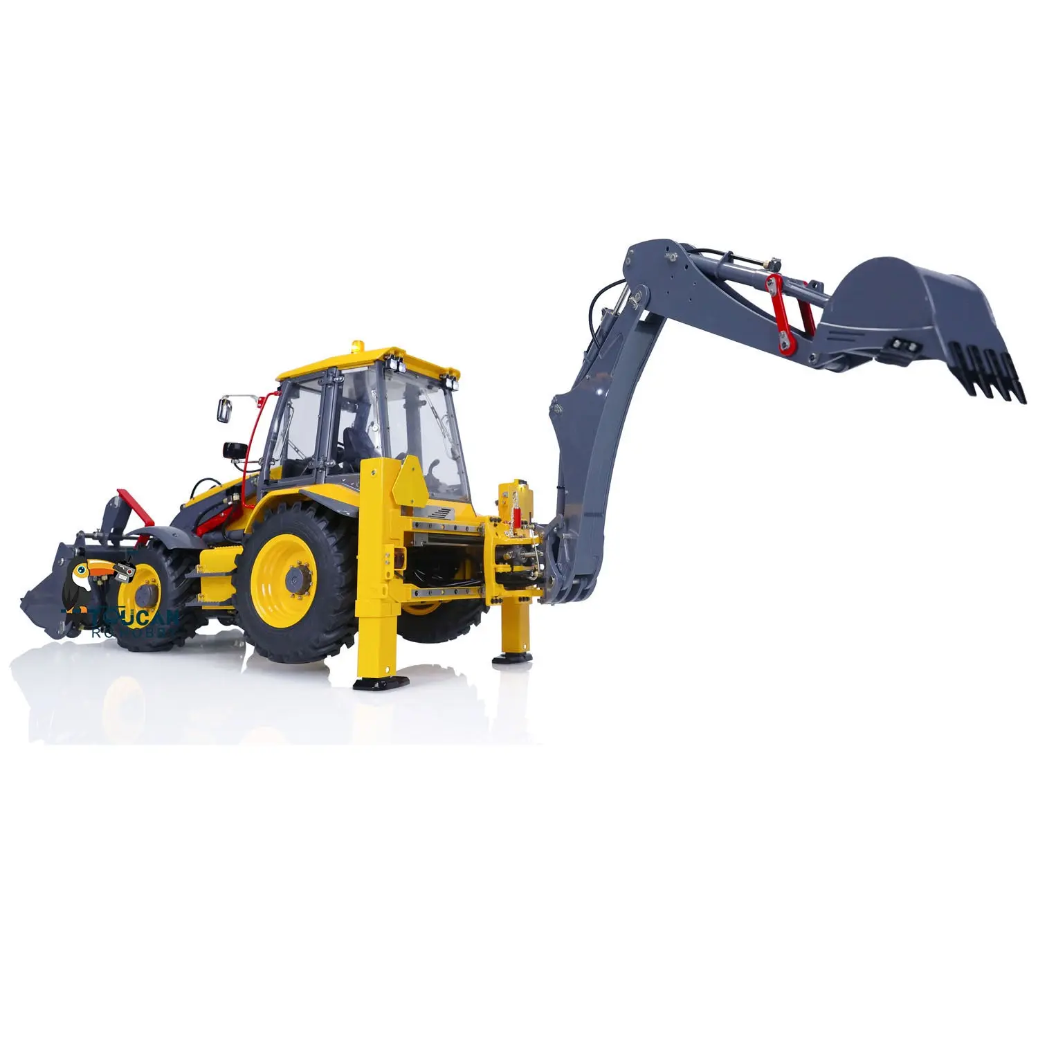LESU BL71 Metal Hydraulic RC Backhoe Loader AOUE Excavator Light Sound 1/14 Scale Ready To Run Vehicle
