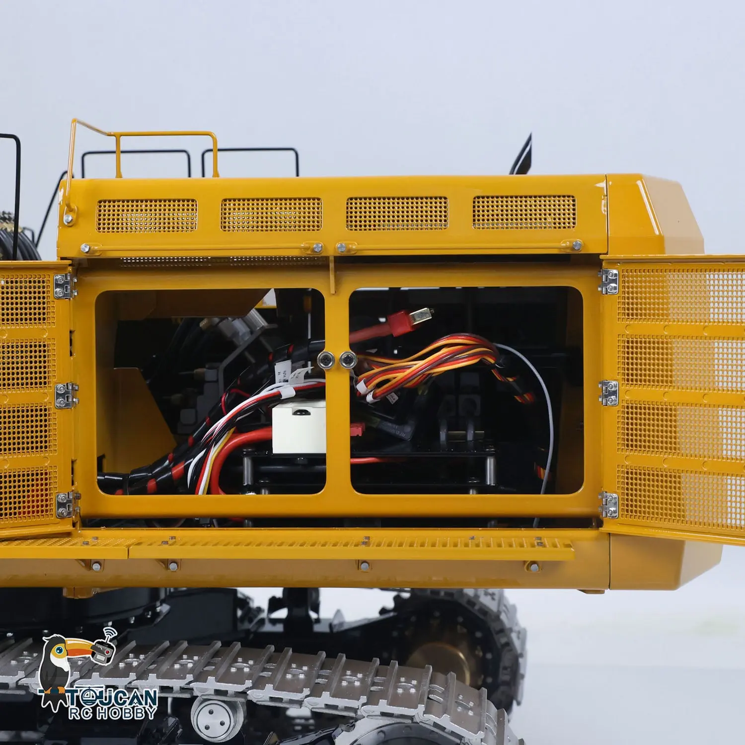 LESU 1/14 Metal RC Excavator 374F Remote Control Hydraulic Digger Model Construction Vehicle Protective Fences Hydraulic Quick Coupler Bucket Trailer Crusher Hammer DIY Parts Lights Motor
