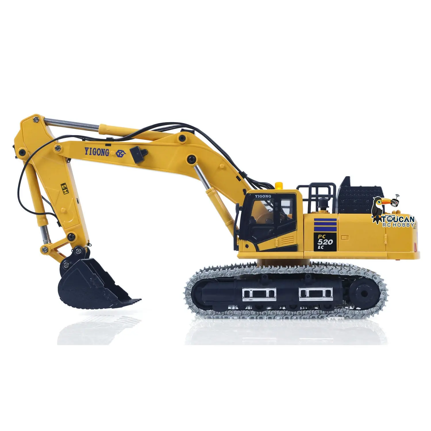 1/50 Mini Plastic RC Excavator Toy PC520 RTR Electric Lifting Wheel Digger N20S Motor Metal Track Bucket Lights Sound Radio Control Battery