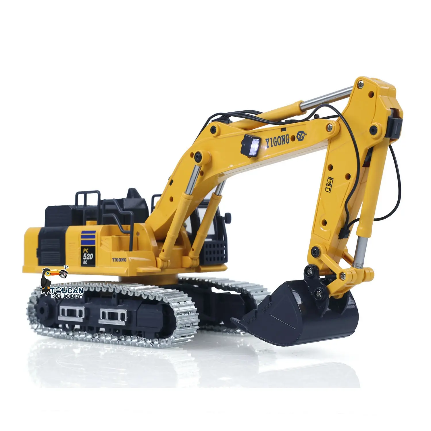 1/50 Mini Plastic RC Excavator Toy PC520 RTR Electric Lifting Wheel Digger N20S Motor Metal Track Bucket Lights Sound Radio Control Battery