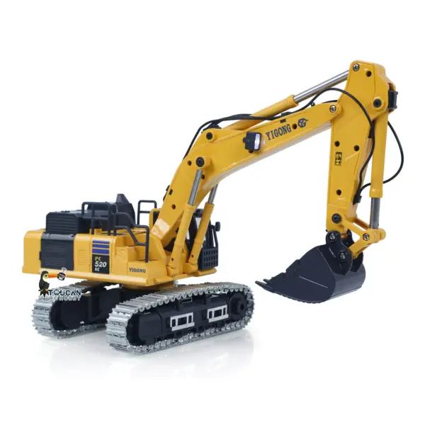 1/50 RC Digger PC520 Electric Lifting Radio Control Excavator Engineering Vehicle Metal Tracks Lights Sound Small Toy Collection