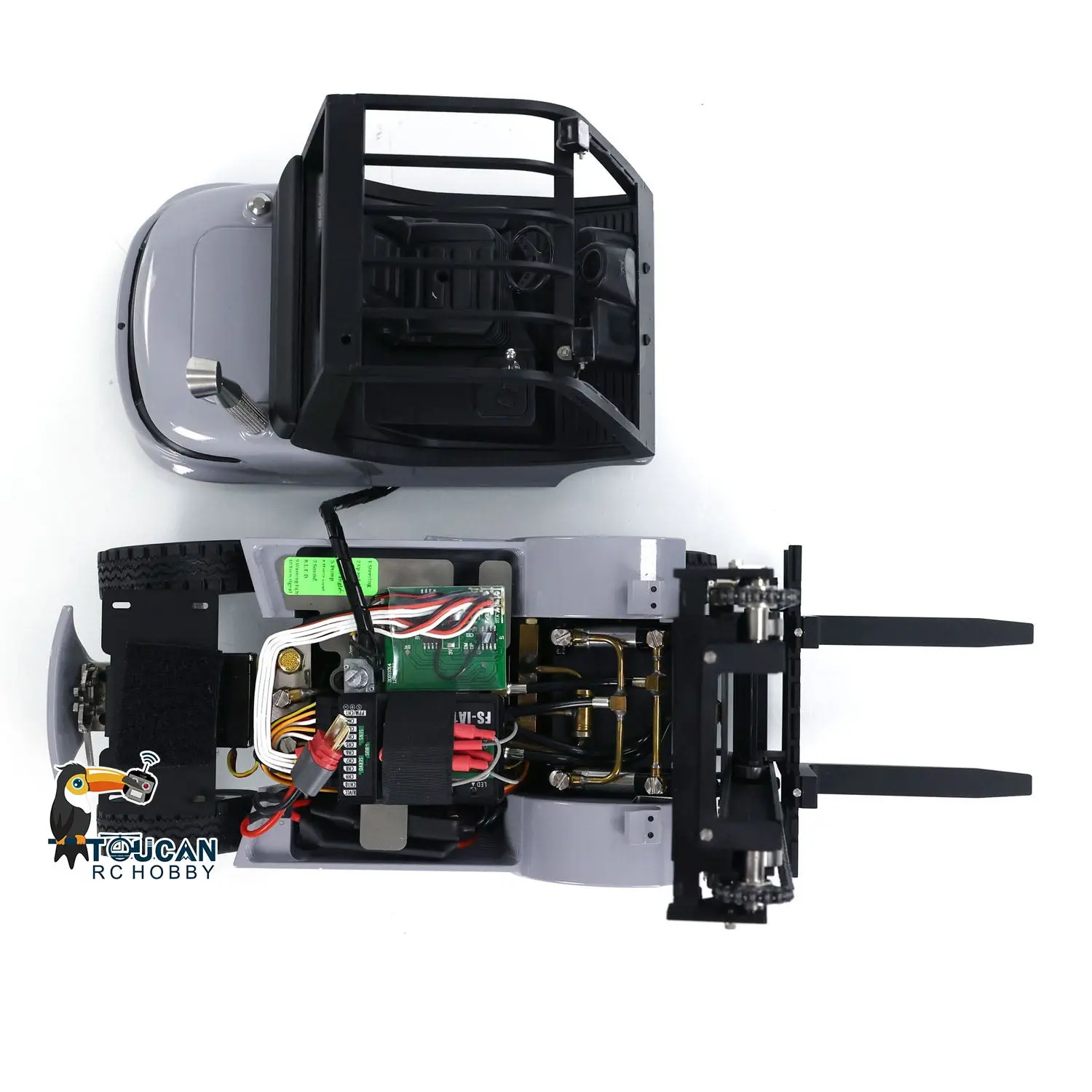 1/14 Metal LESU Assembled and Painted RC RTR Model forklift Truck Light Sound Motor Servo ESC Flysky FS Transmitter Receiver