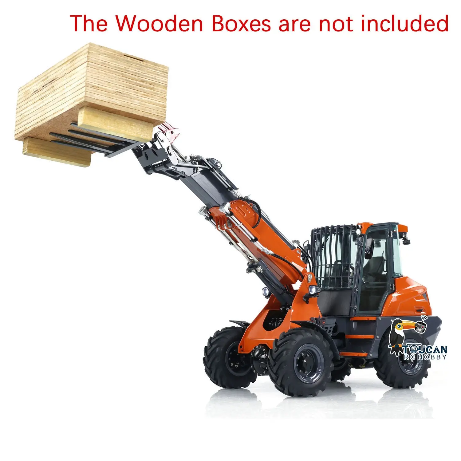 AT1050 LESU 1/14 4X4 Hydraulic RC Fork Truck Telescopic Arm Radio Control Loader Painted Assembled ST8 Radio System Vehicle Model