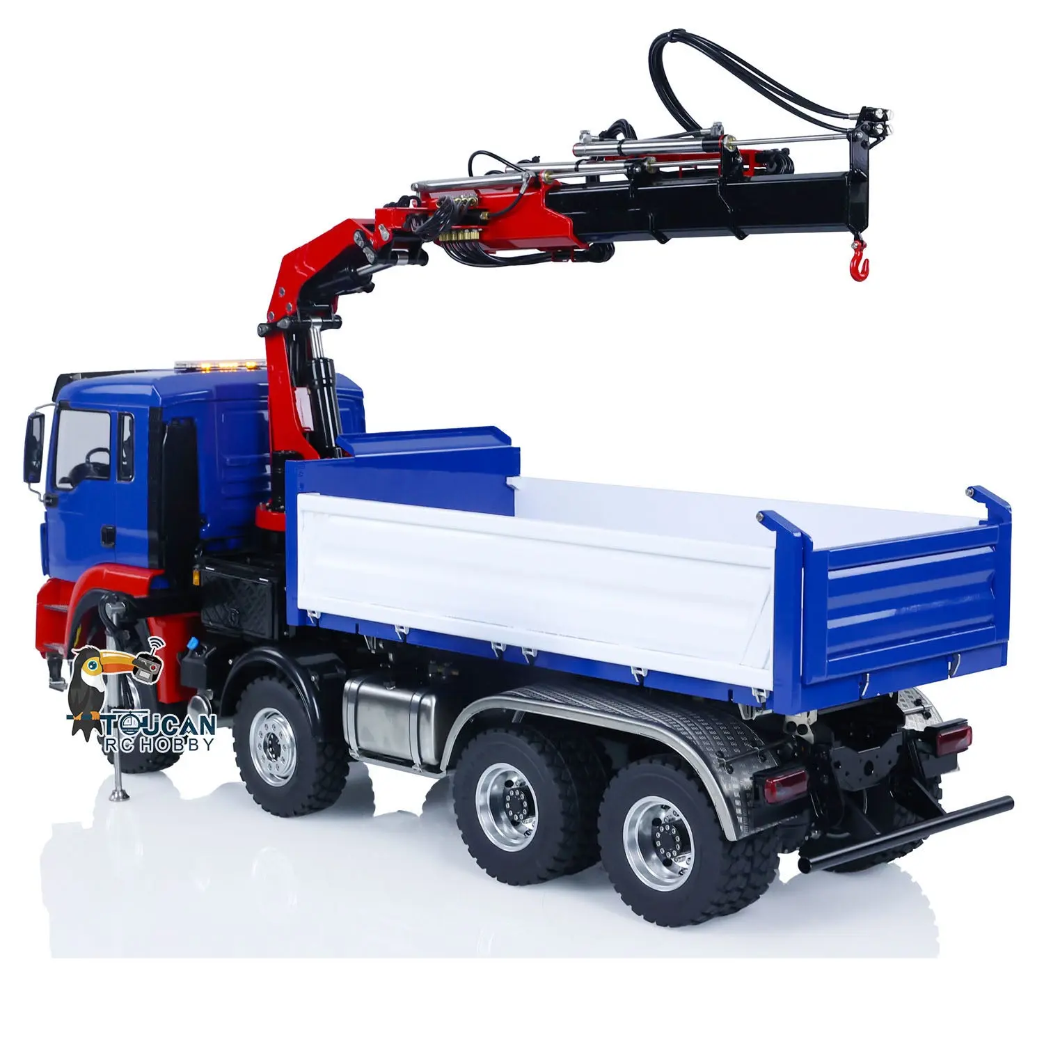 1/14 LESU 8X8 RC Hydraulic Crane Dump Truck Remote Control Dumper Car RTR Tipper Painted Assembled Hobby Models DIY