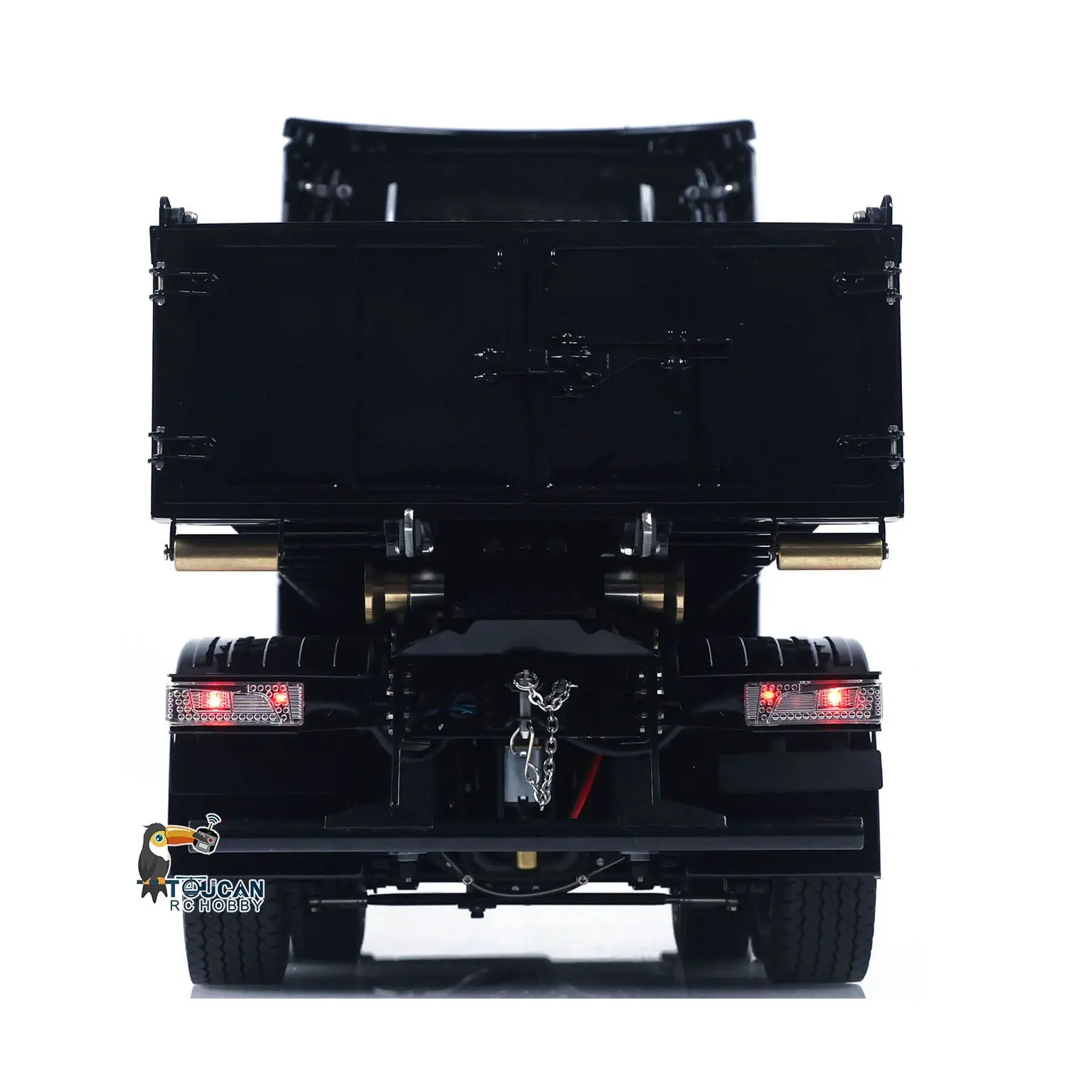 1/14 6x6 Metal Hydraulic RC Dumper Car 770S G66 Radio Control Roll Off Full Dump Truck Standard Bucket Rear Axle Lifting 3-speed Transmission Light Sound FlySky ST8