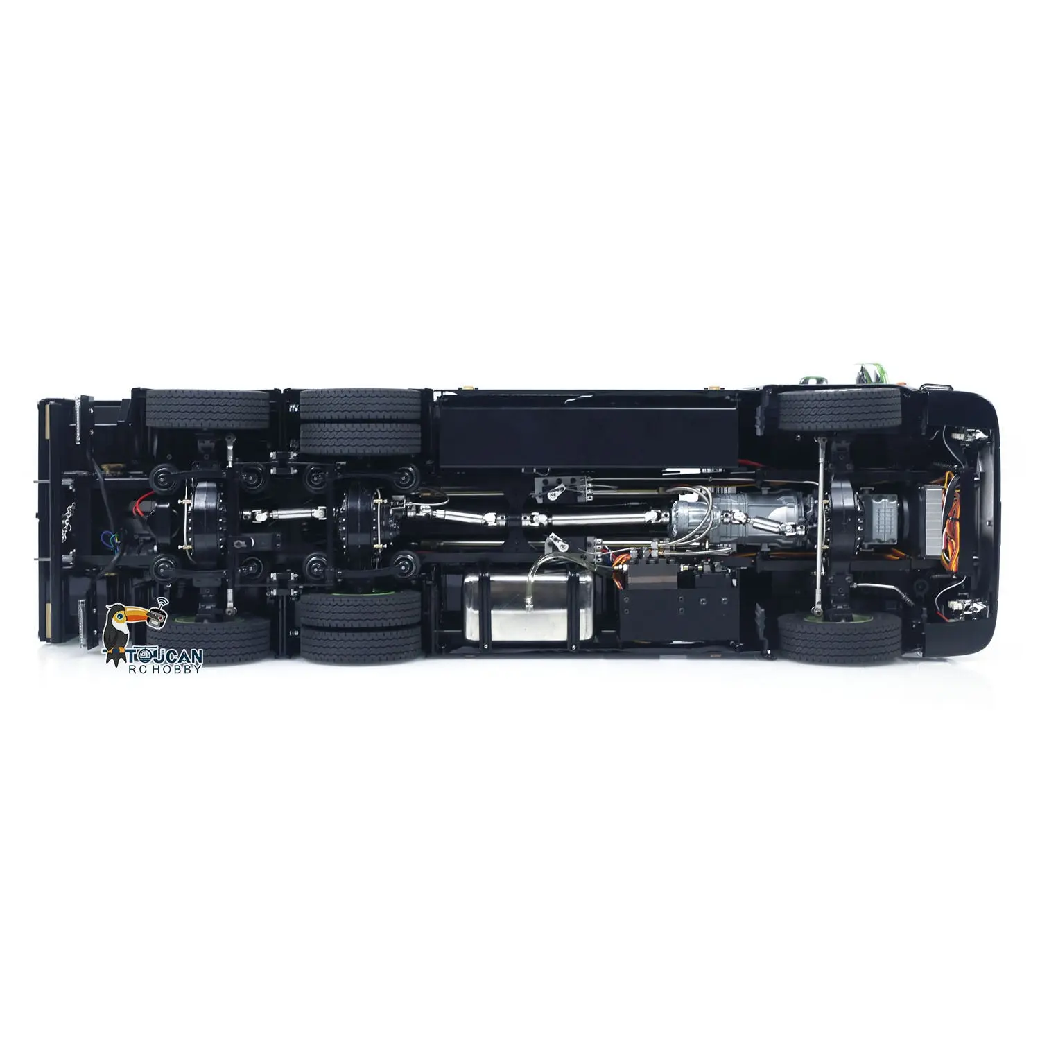 1/14 6x6 Metal Hydraulic RC Dumper Car 770S G66 Radio Control Roll Off Full Dump Truck Standard Bucket Rear Axle Lifting 3-speed Transmission Light Sound FlySky ST8