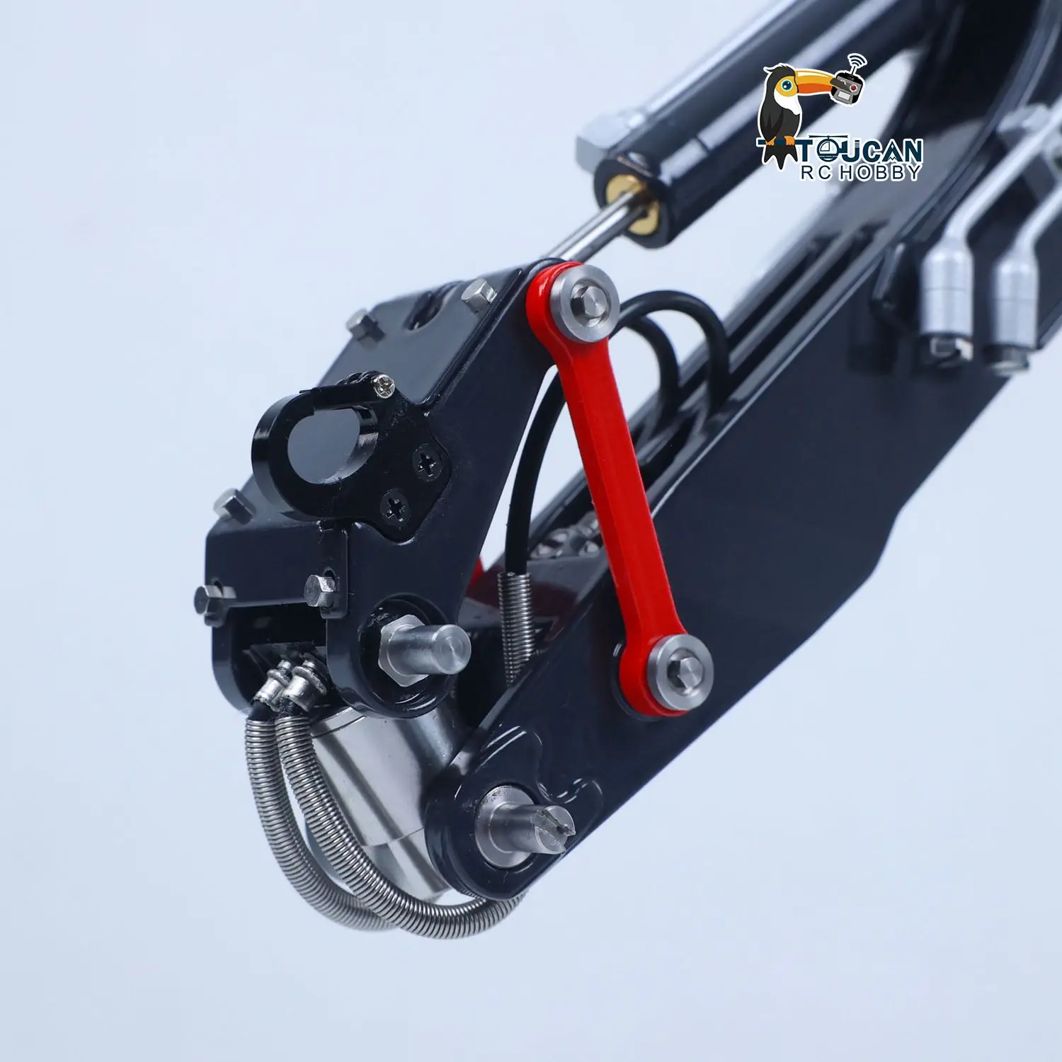 Metal LESU 1/14 RC Hydraulic Excavator MC15 CNC Shell 4 Arms Remote Control Digger 9CH Valves Dual Pumps Quick Released Coupler