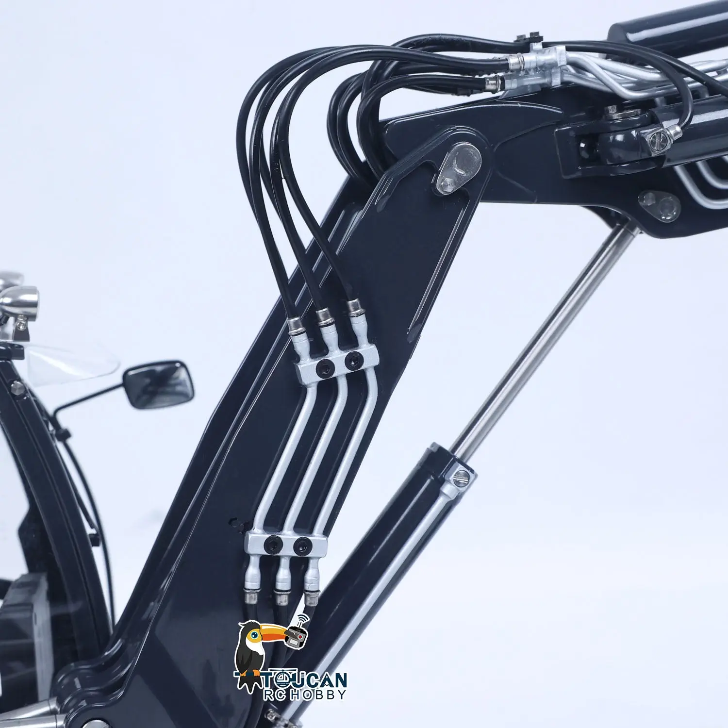 Metal LESU 1/14 RC Hydraulic Excavator MC15 CNC Shell 4 Arms Remote Control Digger 9CH Valves Dual Pumps Quick Released Coupler