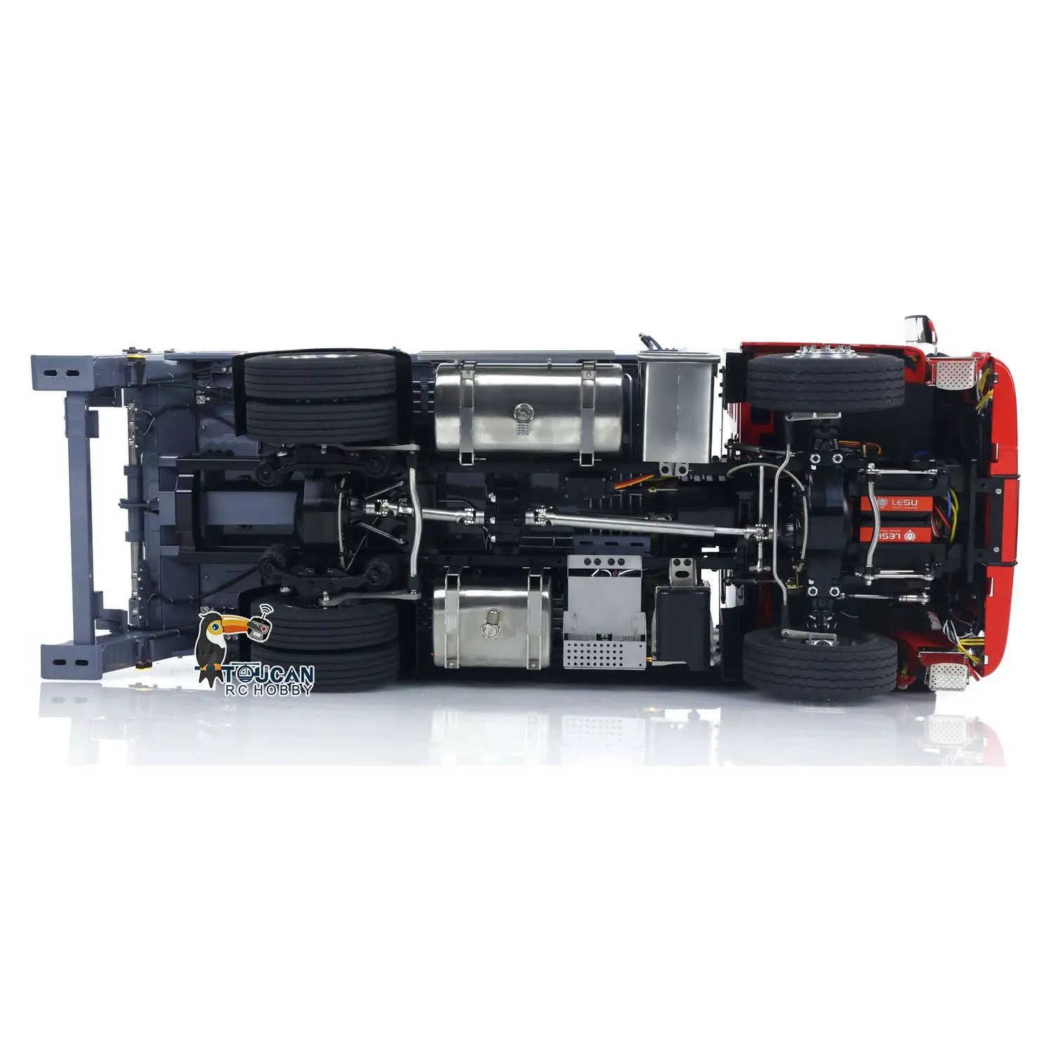 LESU Metal 1/14 RC Hydraulic Swing Arm Garbage Dump Truck 4X4 Remote Control Skip Loader RTR TGS Light Sound ST8 Radio Battery