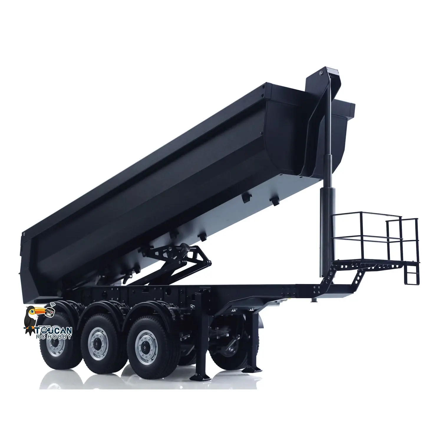 Kabolite 1/14 Metal Remote Control 3Axles Electric Lifting Semi Trailer Dumper for RC Tractor Truck 770S 100 Battery Charger