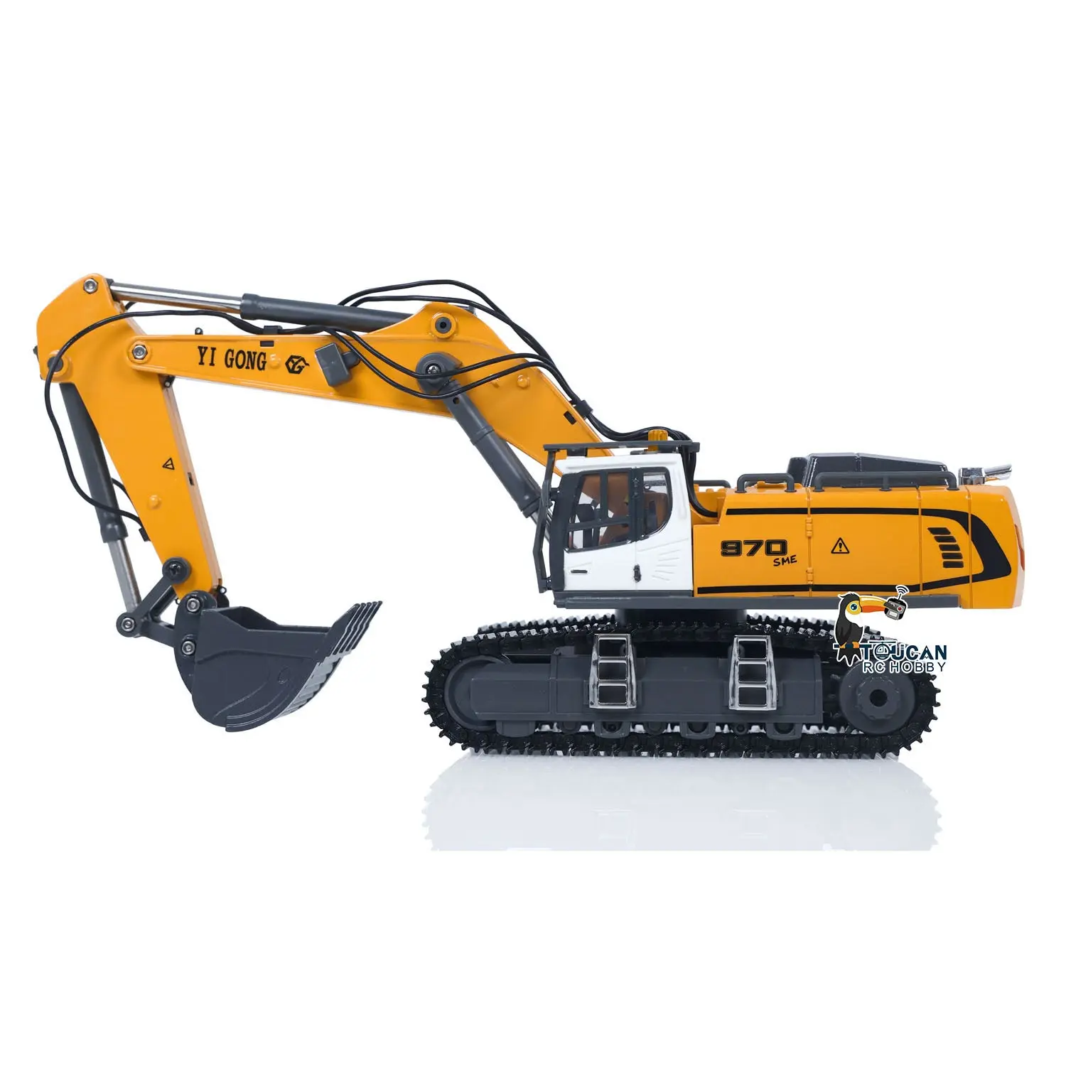 1/50 Plastic RC Excavator K970 Mini Electric Lifting Digger Toy RTR Metal Tracks Bucket N20S Motor Lights Sound Remote Control Battery Collectible