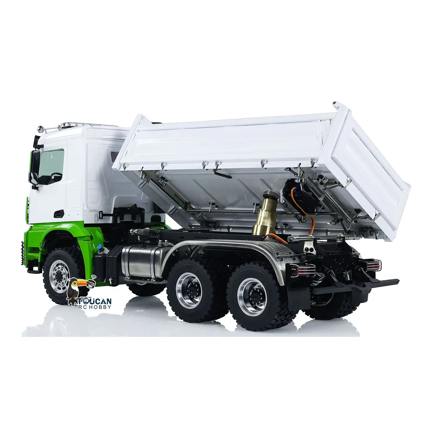 LESU Metal 1/14 6x6 3-way RC Hydraulic Dump Remote Control Tipper Truck Construction Cars Simulation Model RTR