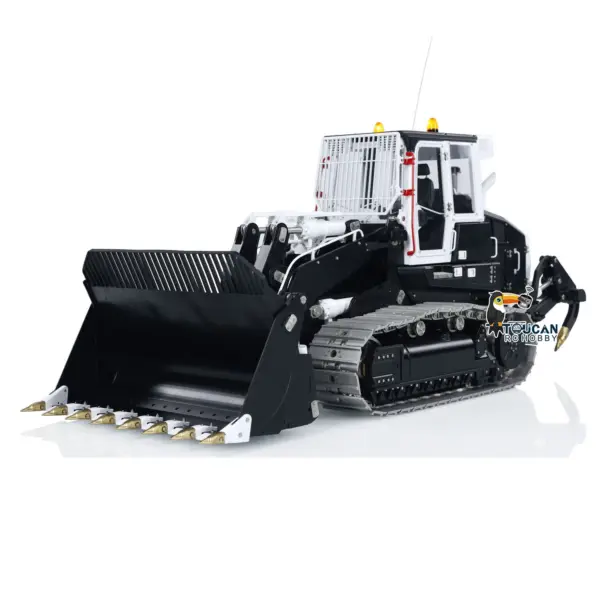 LESU 1:14 RC Hydraulic Tracked Loader AOUE 973K Car Openable Bucket Rear Plow Metal Tracks Sprockets Powerful Good Performance