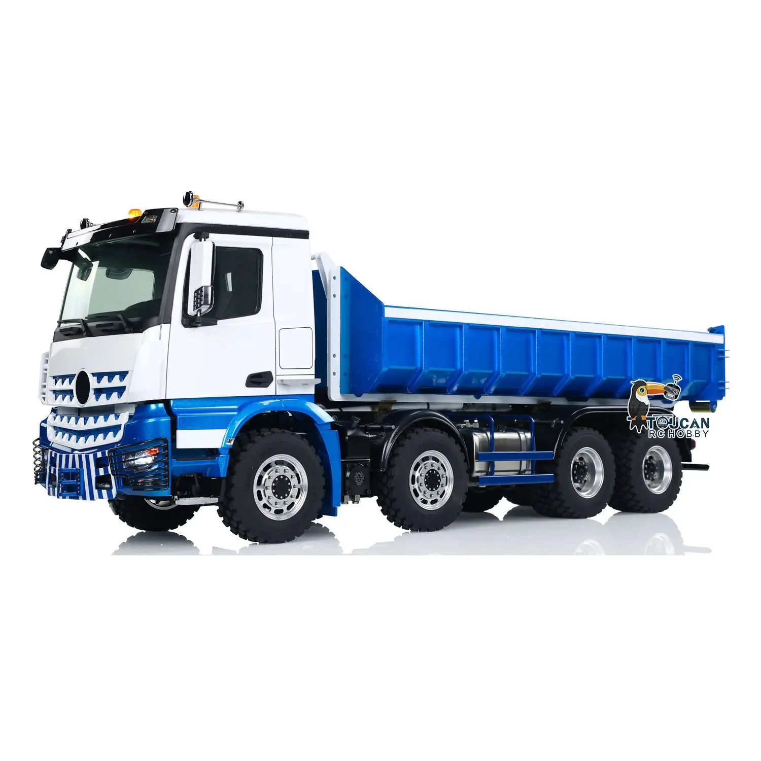 LESU 1/14 8x8 3348 Hydraulic RC Dump Truck RTR Remote Control Roll Off Dumper Simulation Vehicle Model 2-Speed Differential Lock