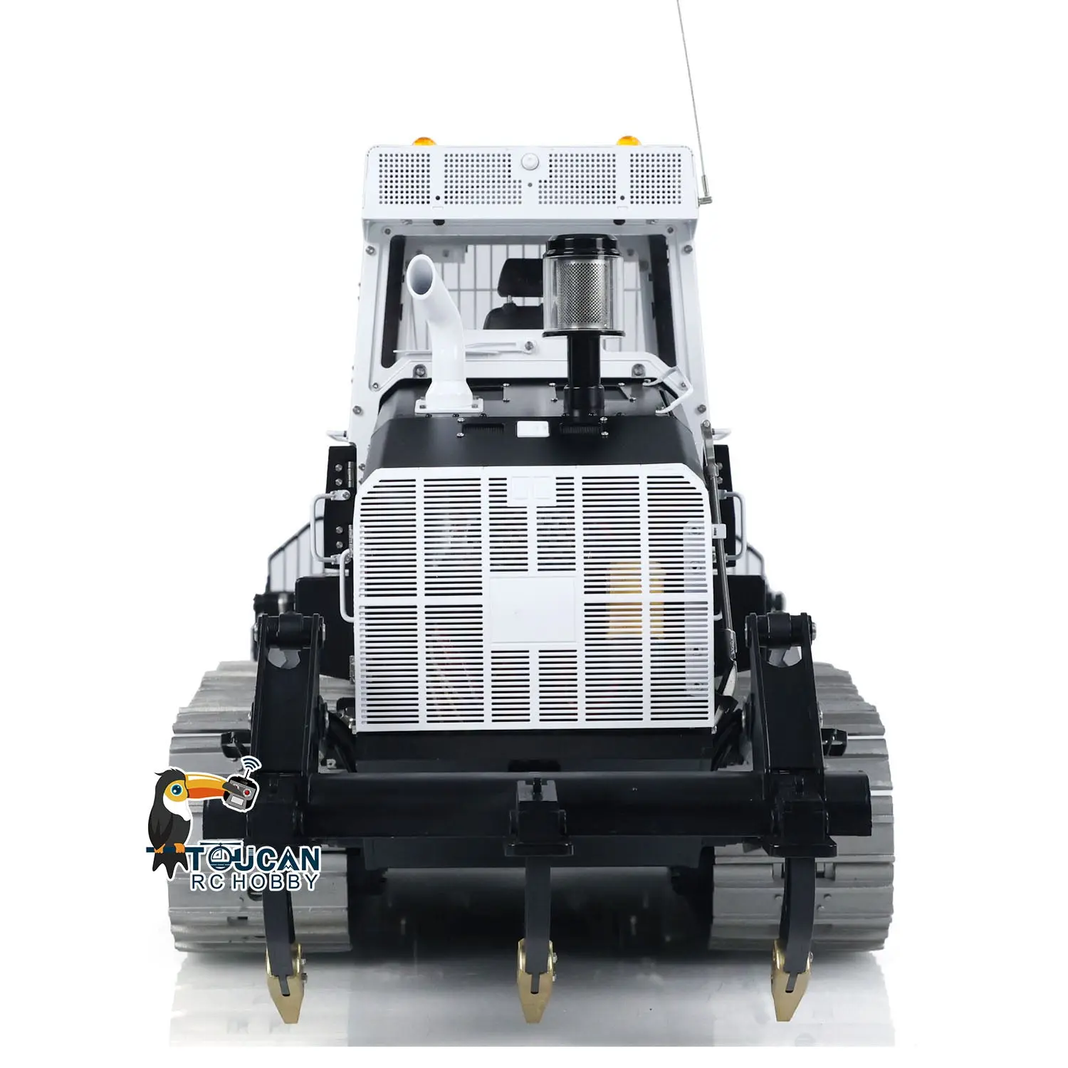 LESU 1:14 RC Hydraulic Tracked Loader AOUE 973K Car Openable Bucket Rear Plow Metal Tracks Sprockets Powerful Good Performance
