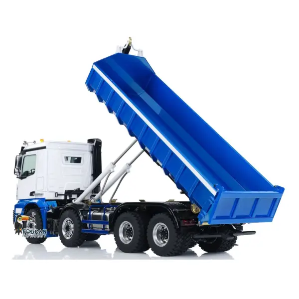 LESU 1/14 8x8 3348 Hydraulic RC Dump Truck RTR Remote Control Roll Off Dumper Simulation Vehicle Model 2-Speed Differential Lock