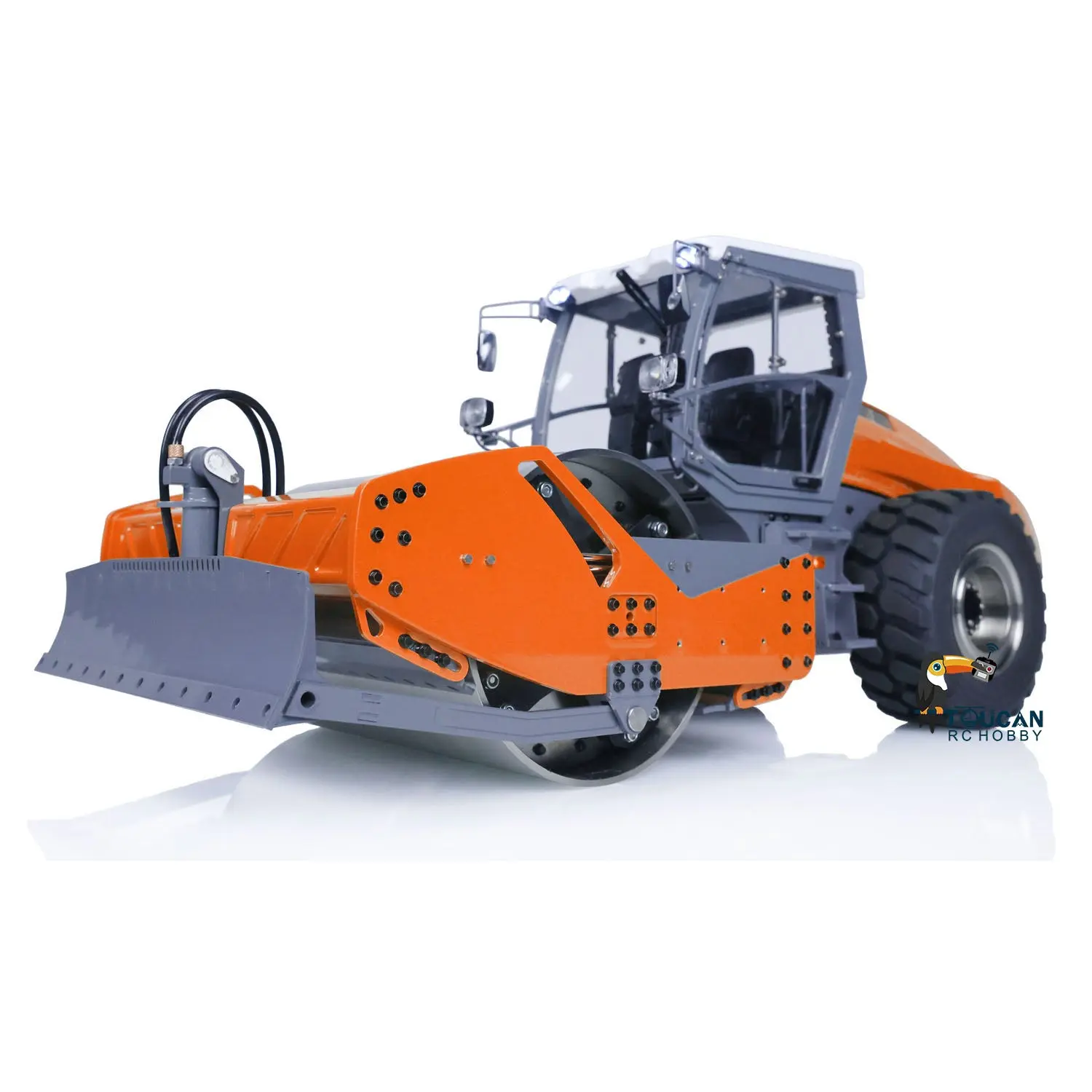 1/14 LESU Aoue-H13i RC Hydraulic Road Roller Orange Electric Assembled Engineering Metal Vehicle Sound Light System PL18EVLite