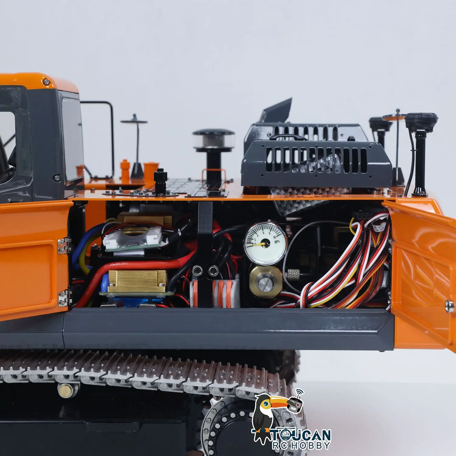 LESU 90% Metal 1/14 RC Hydraulic Digger Aoue DX350LC Remote Control Excavator Finished Model 3CH Valve Relief Valve 4MPA Pump