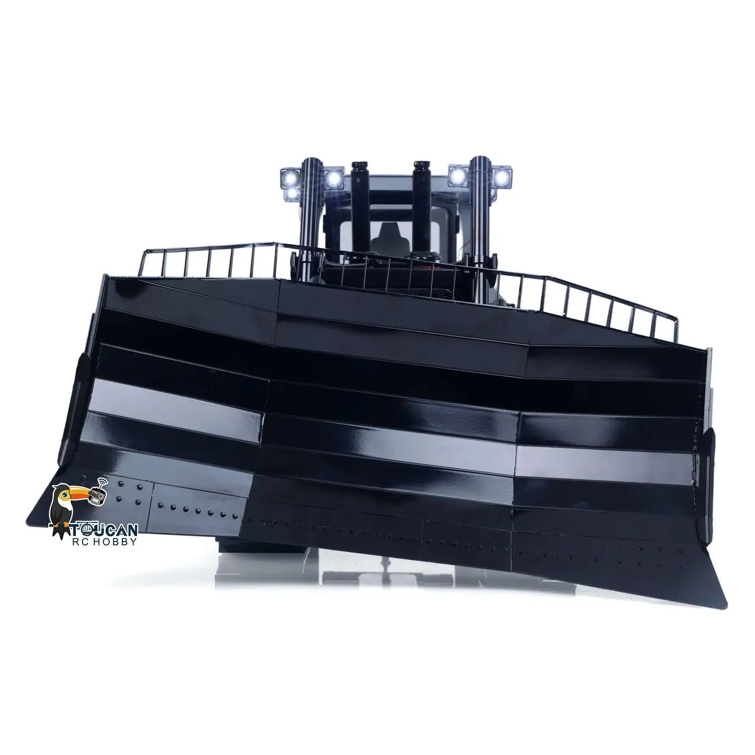 1:14 Metal Remote Control Hydraulic Bulldozer JDM-98 Ultra RC Heavy Machine Model Light System Flysky ST8 Radio Sound Battery