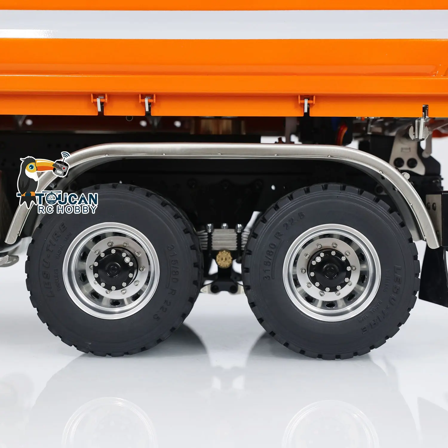 Customized LESU Metal 6x6 1/14 RC Hydraulic Equipment Dumper Car 3-way Radio Controlled Dump Truck Construction Vehicle DIY Model