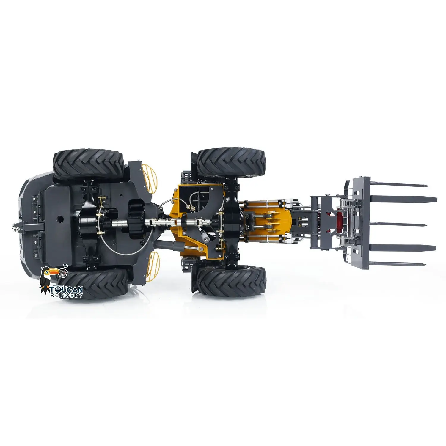LESU 1/14 AT1050 RC Hydraulic Equipment Fork Loader Radio Control Telescopic Arm Car Kits DIY Model Light Sound System
