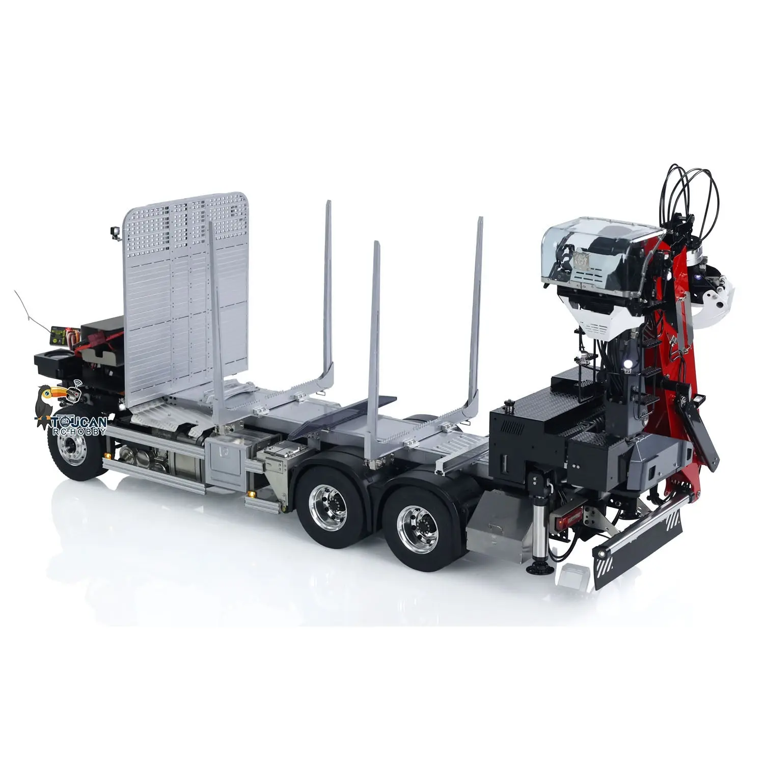 LESU 1/14 Metal RC Logging Truck Hydraulic Crane Tractor Lorry W/O Cabin 2-Speed Gearbox Hydraulic System Painted Assembled