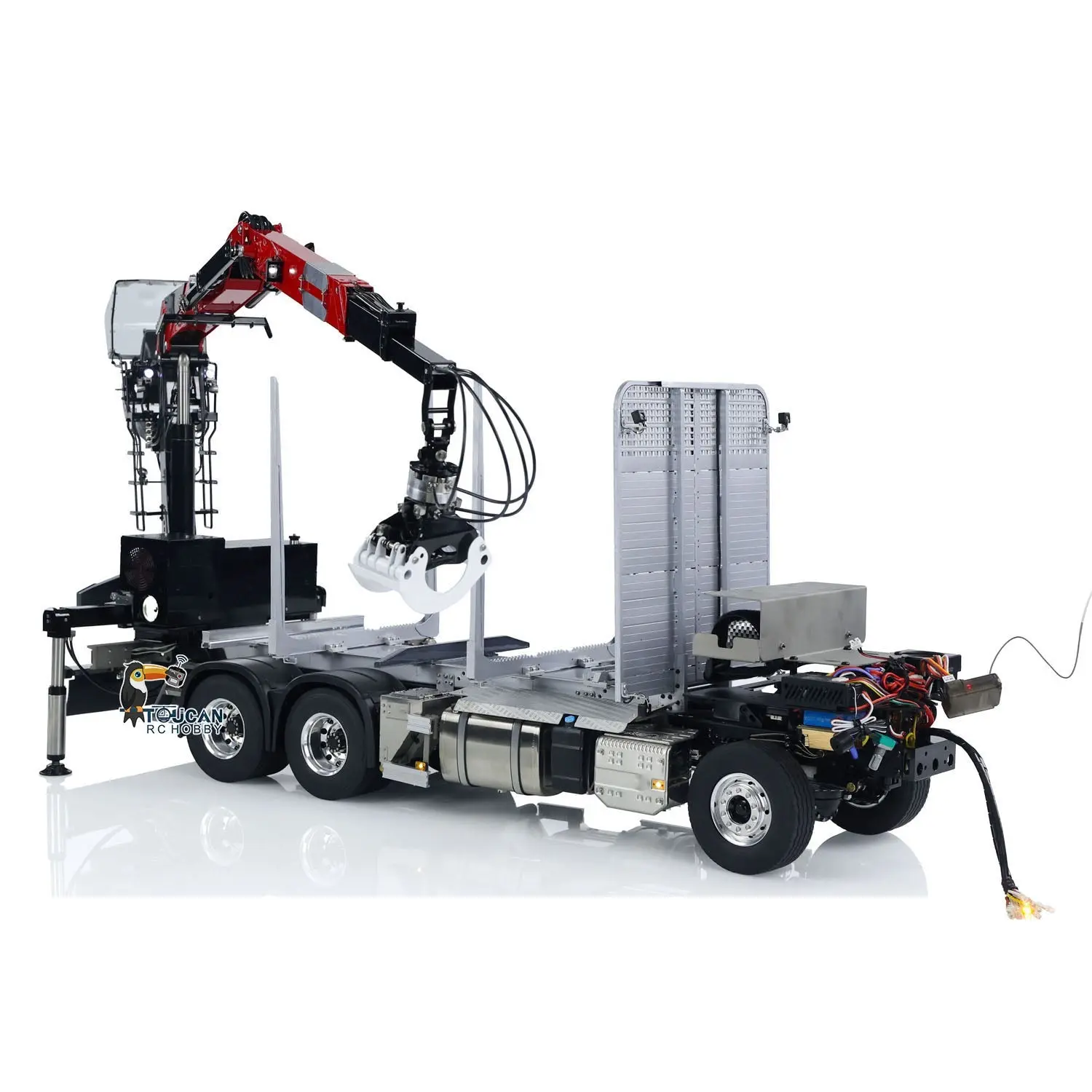 LESU 1/14 Metal RC Logging Truck Hydraulic Crane Tractor Lorry W/O Cabin 2-Speed Gearbox Hydraulic System Painted Assembled