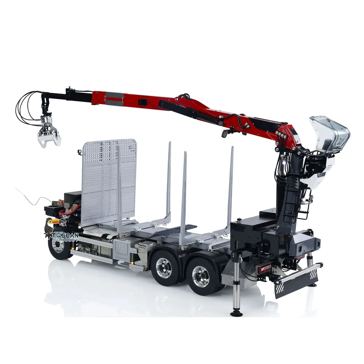 LESU 1/14 Metal RC Logging Truck Hydraulic Crane Tractor Lorry W/O Cabin 2-Speed Gearbox Hydraulic System Painted Assembled
