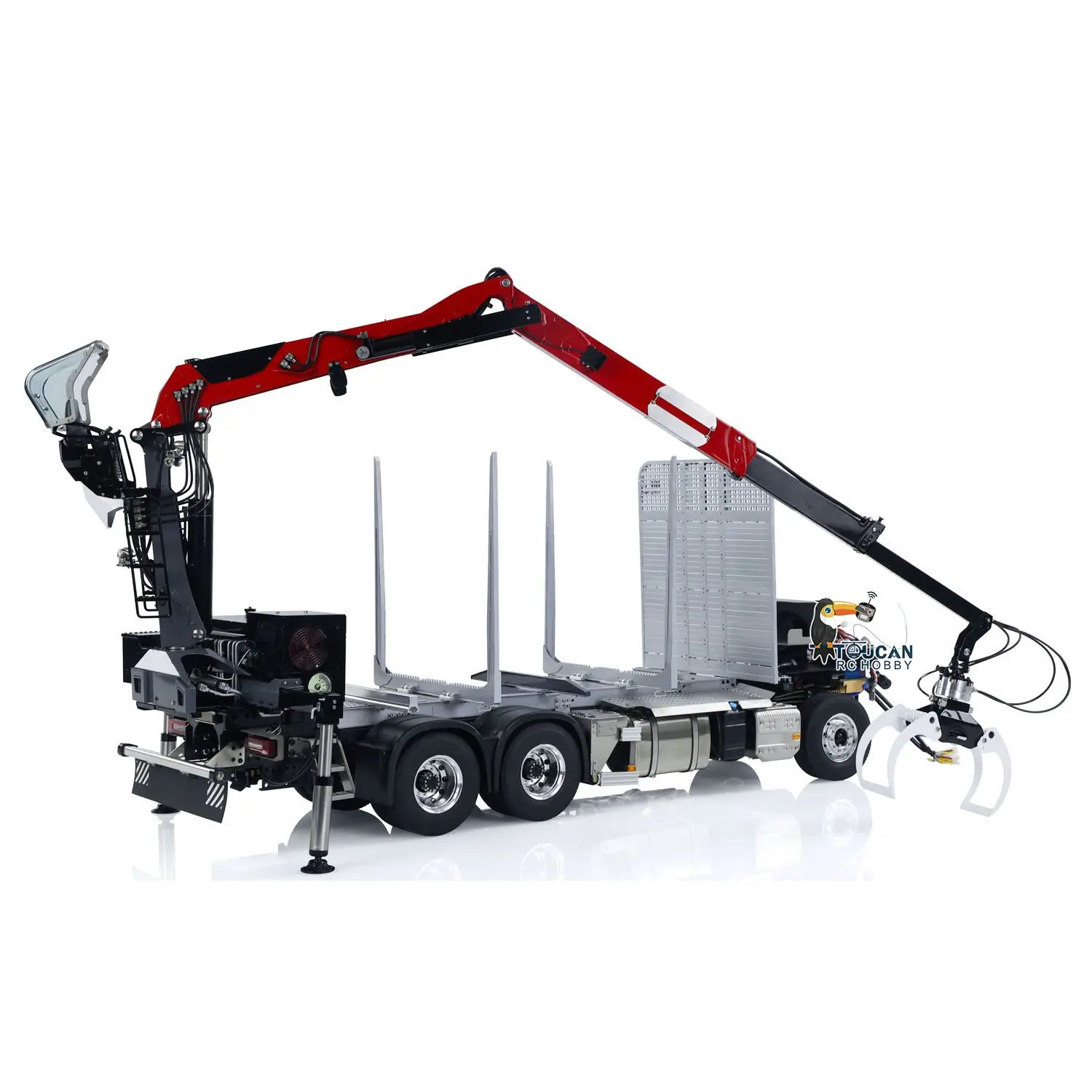 LESU 1/14 Metal RC Logging Truck Hydraulic Crane Tractor Lorry W/O Cabin 2-Speed Gearbox Hydraulic System Painted Assembled