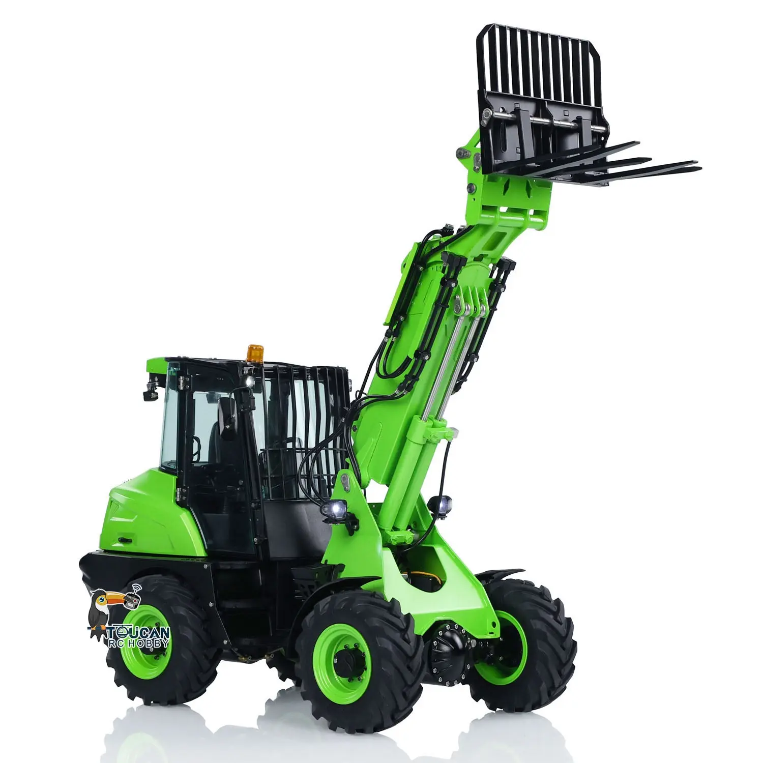 LESU AT1050 1/14 RC Hydraulic Telescopic Arm Loader Fork 4X4 Finished Truck Car Forklift Truck Emulated Car Hobby Models
