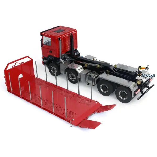 1/14 8x8 RC Hydraulic Equipment Radio Controlled Roll Off Dumper Trucks Full Dump Truck U-shaped Short High Bucket Timber Flatbed