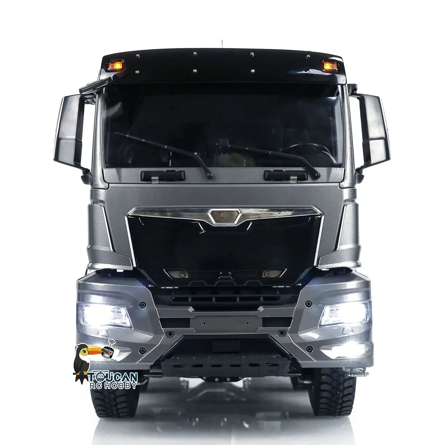 1:14 Scale Hydraulic 8x8 RC Tipper Truck Radio Control Dump Truck Metal Cabin Shell Differential Lock 2speed Sound Light Assembled Painted
