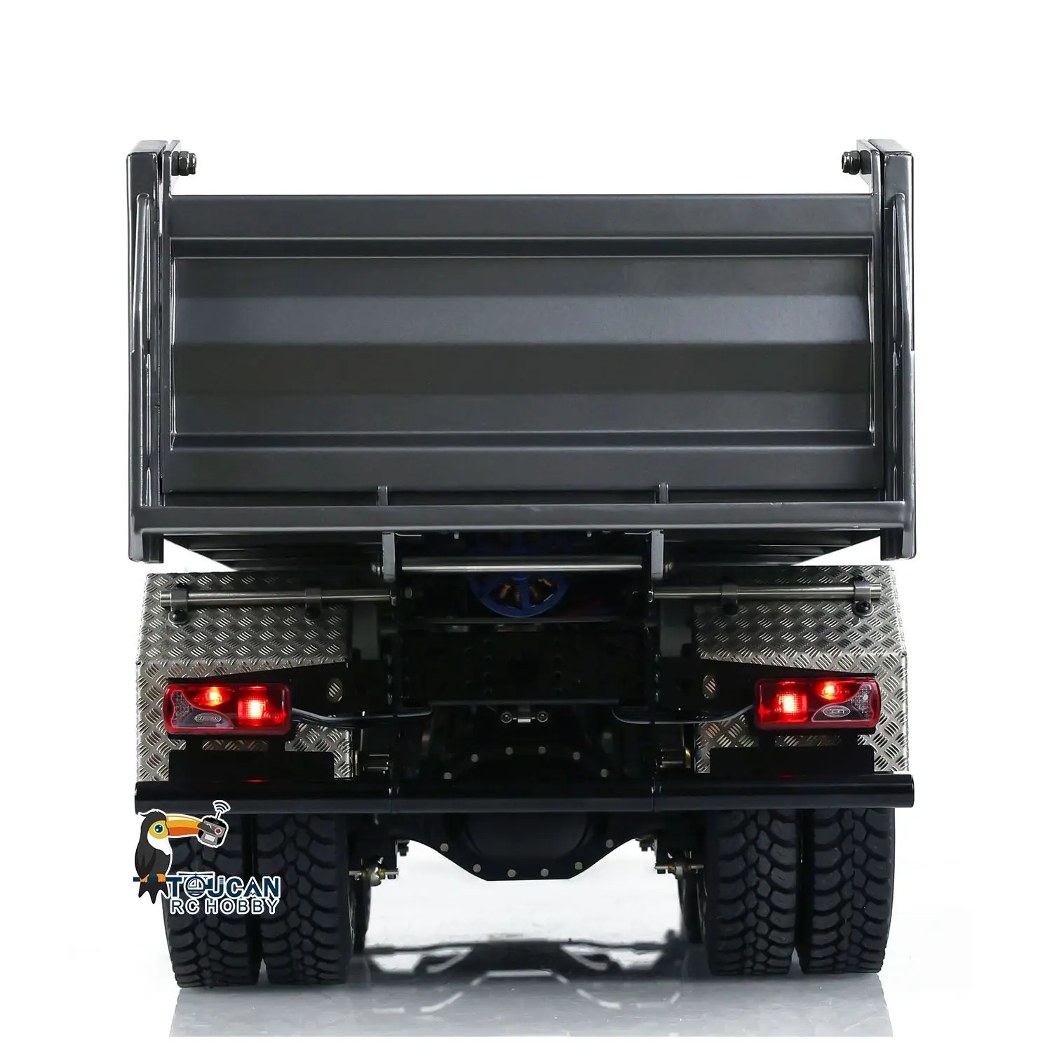 1:14 Scale Hydraulic 8x8 RC Tipper Truck Radio Control Dump Truck Metal Cabin Shell Differential Lock 2speed Sound Light Assembled Painted