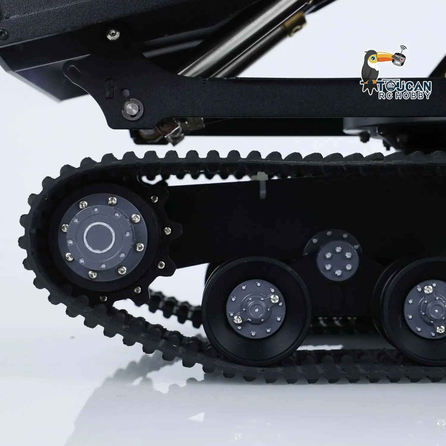 WKLC Metal 1/14 RC Hydraulic Crawler Dump Truck T14R Radio Controlled Tracked Tipper RTR Construction Vehicle ST8 Light Sound Battery