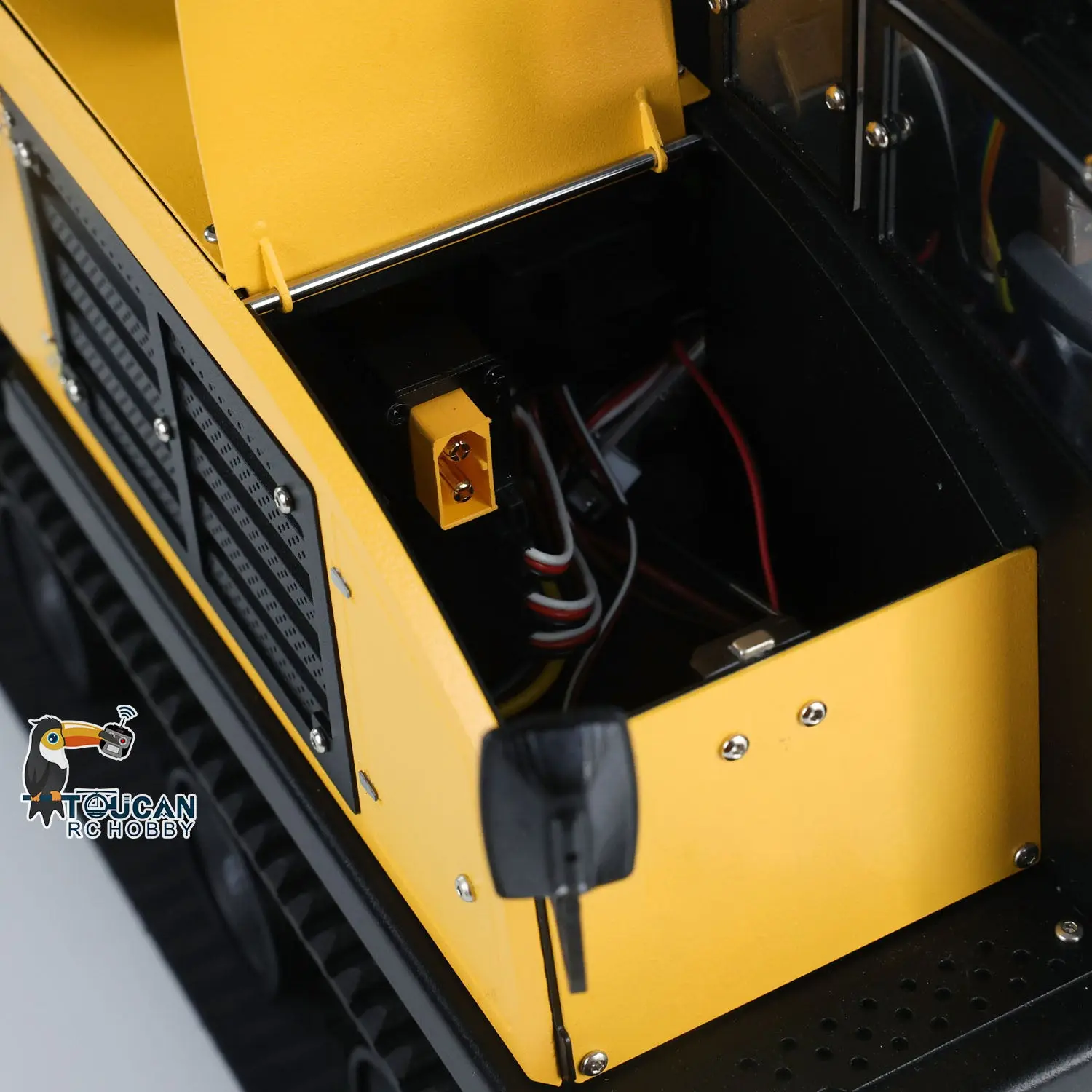 WKLC Metal 1/14 RC Hydraulic Crawler Dump Truck T14R Radio Controlled Tracked Tipper RTR Construction Vehicle ST8 Light Sound Battery