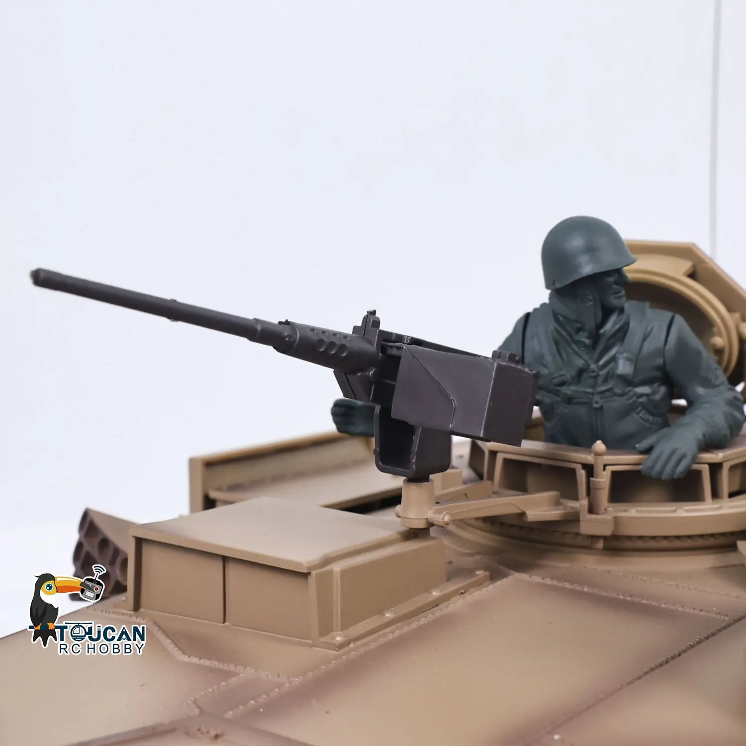 1/16 RC Main Battle Tank Abrams M1A2 Metal Chassis Wheels Steel Gearbox Turret 360 Rotation Barrel Recoil Elevation Battery