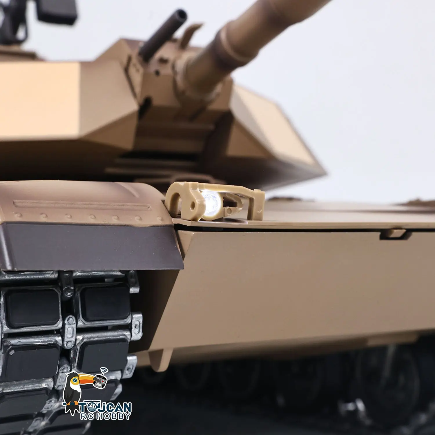 1/16 RC Main Battle Tank Abrams M1A2 Metal Chassis Wheels Steel Gearbox Turret 360 Rotation Barrel Recoil Elevation Battery