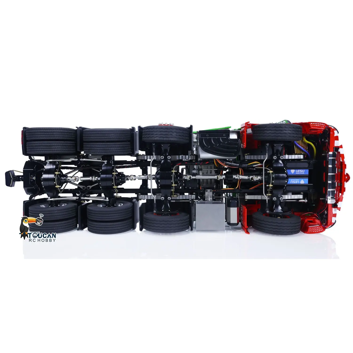 8x8 1/14 TOUCAN RC Tractor Truck Metal Chassis Painted Remote Control Lorry Car Models for Trailer Model Excavator