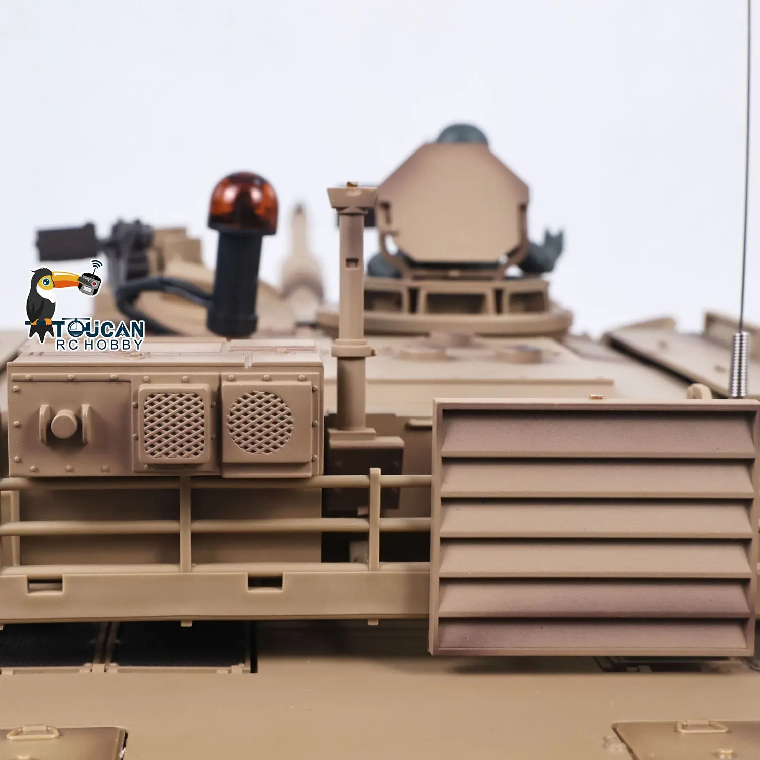 1/16 RC Main Battle Tank Abrams M1A2 Metal Chassis Wheels Steel Gearbox Turret 360 Rotation Barrel Recoil Elevation Battery