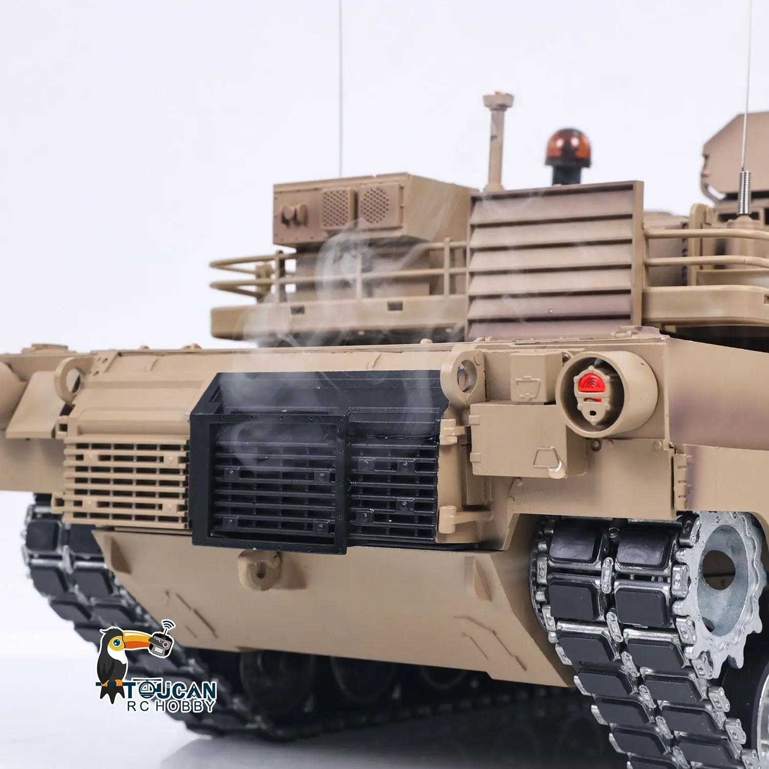1/16 RC Main Battle Tank Abrams M1A2 Metal Chassis Wheels Steel Gearbox Turret 360 Rotation Barrel Recoil Elevation Battery