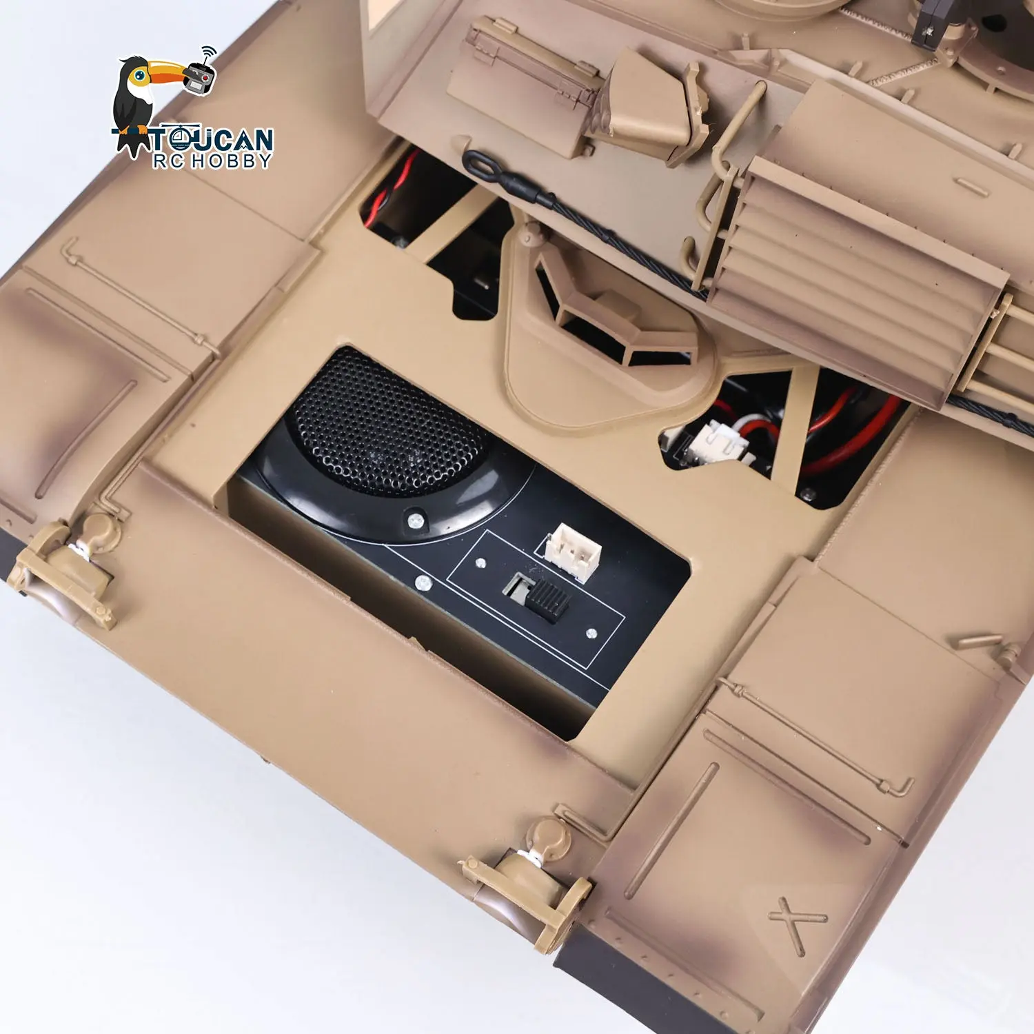 1/16 RC Main Battle Tank Abrams M1A2 Metal Chassis Wheels Steel Gearbox Turret 360 Rotation Barrel Recoil Elevation Battery