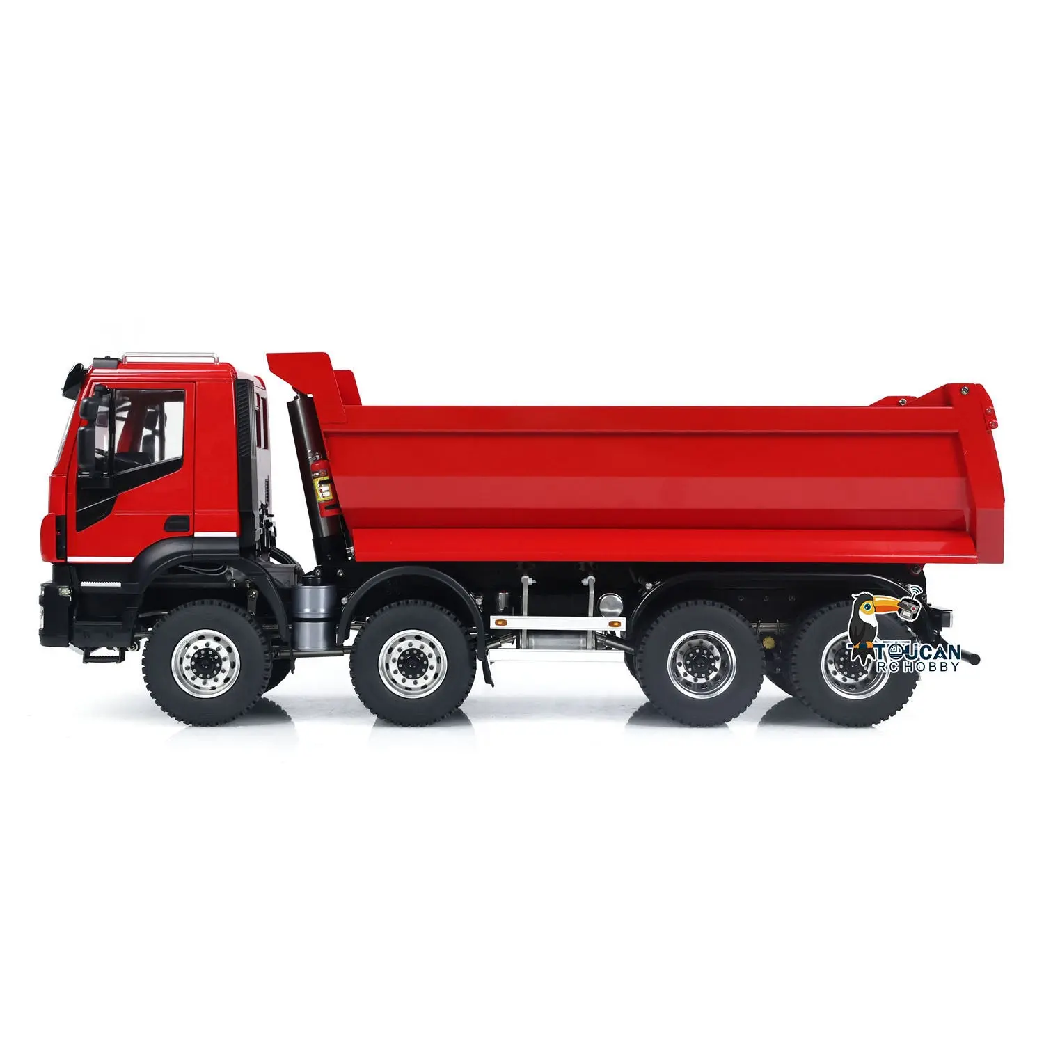 1/14 8x8 Metal Hydraulic RC Dump Truck Remote Control Tipper Car Sound Lights Assembled Painted Model ESC Motor Servo