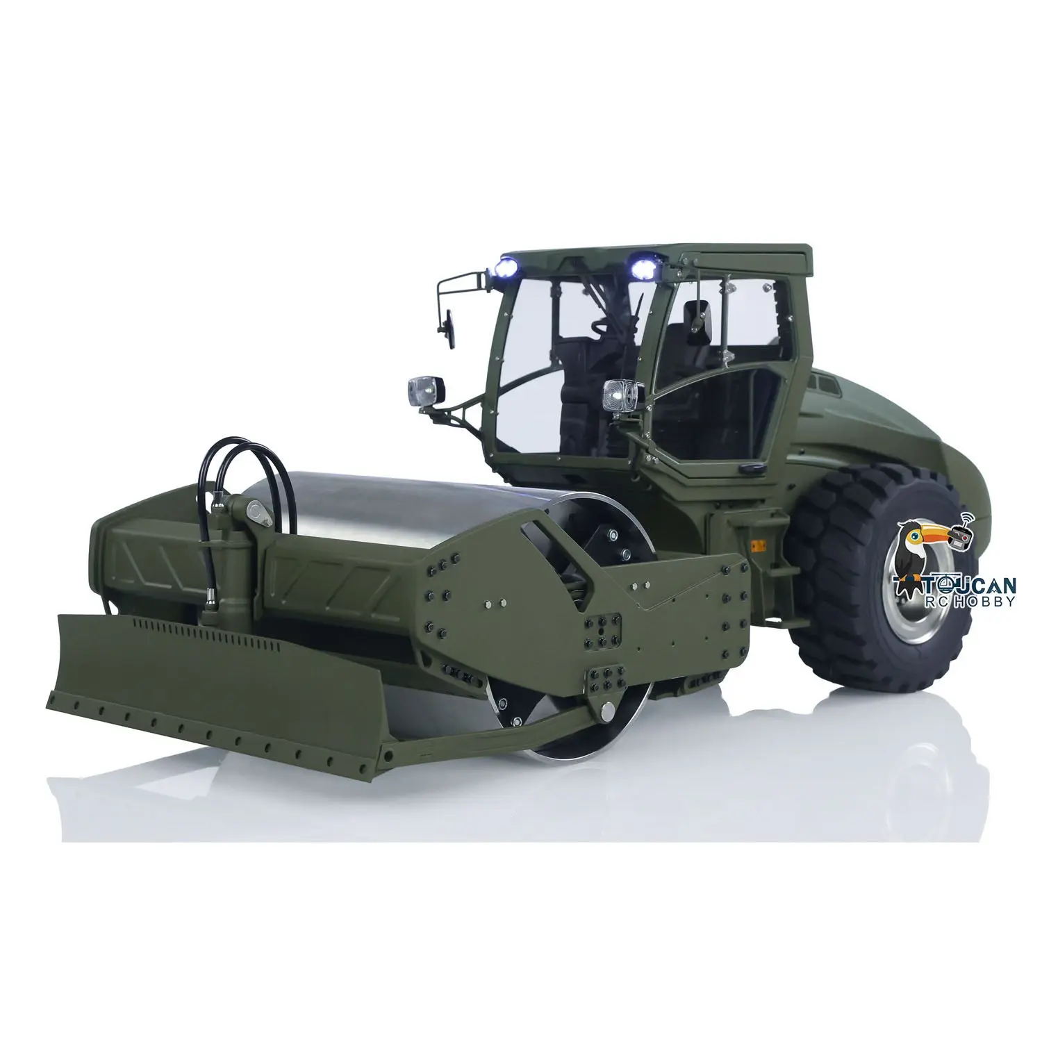 LESU 1:14 Hydraulic RC Road Roller Aoue H13i Radio Control Construction Cars RTR Model Flysky I6S Radio Battery Charger Light