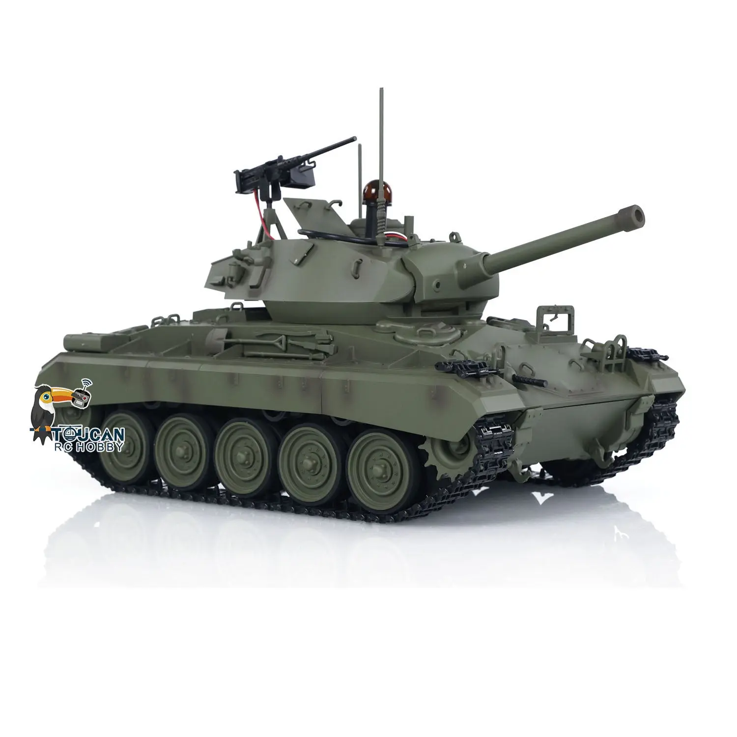 Tongde 1/16 M24 Chaffee RC Light Tank Electric 320 Degrees Toys Infrared Barrel Recoil Military Armored Model