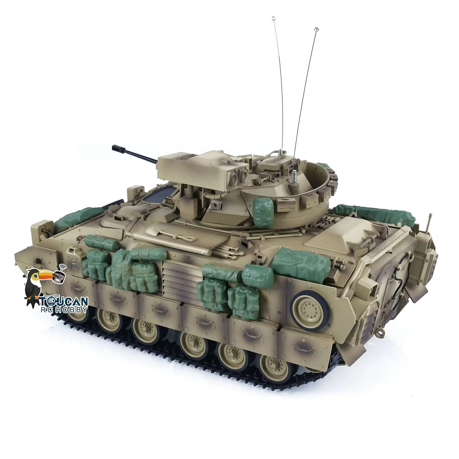 1/16 Tongde RC Tank Remote Control Panzer M2A2 Bradley Electric Infantry Fighting Vehicle DIY Simulation Model Barrel Recoil Without BB Unit
