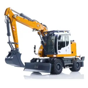 1/14 RC Hydraulic Wheeled Excavator LR914 8-ways Valve RTR Metal Remote Control 4*4 Digger Model Axle Lock Flysky PL18EV Lite