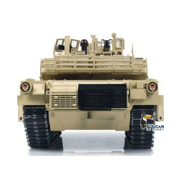 TOUCAN 1/16 Metal RC Tank M1A2 Abrams IR Dual Current Driving Gearbox Barrel Recoil Elevation 360 Turret Rotation Smoke RTR