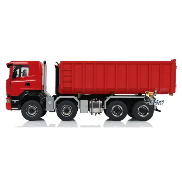 1/14 8x8 RC Hydraulic Equipment Radio Controlled Roll Off Dumper Trucks Full Dump Truck U-shaped Short High Bucket Timber Flatbed