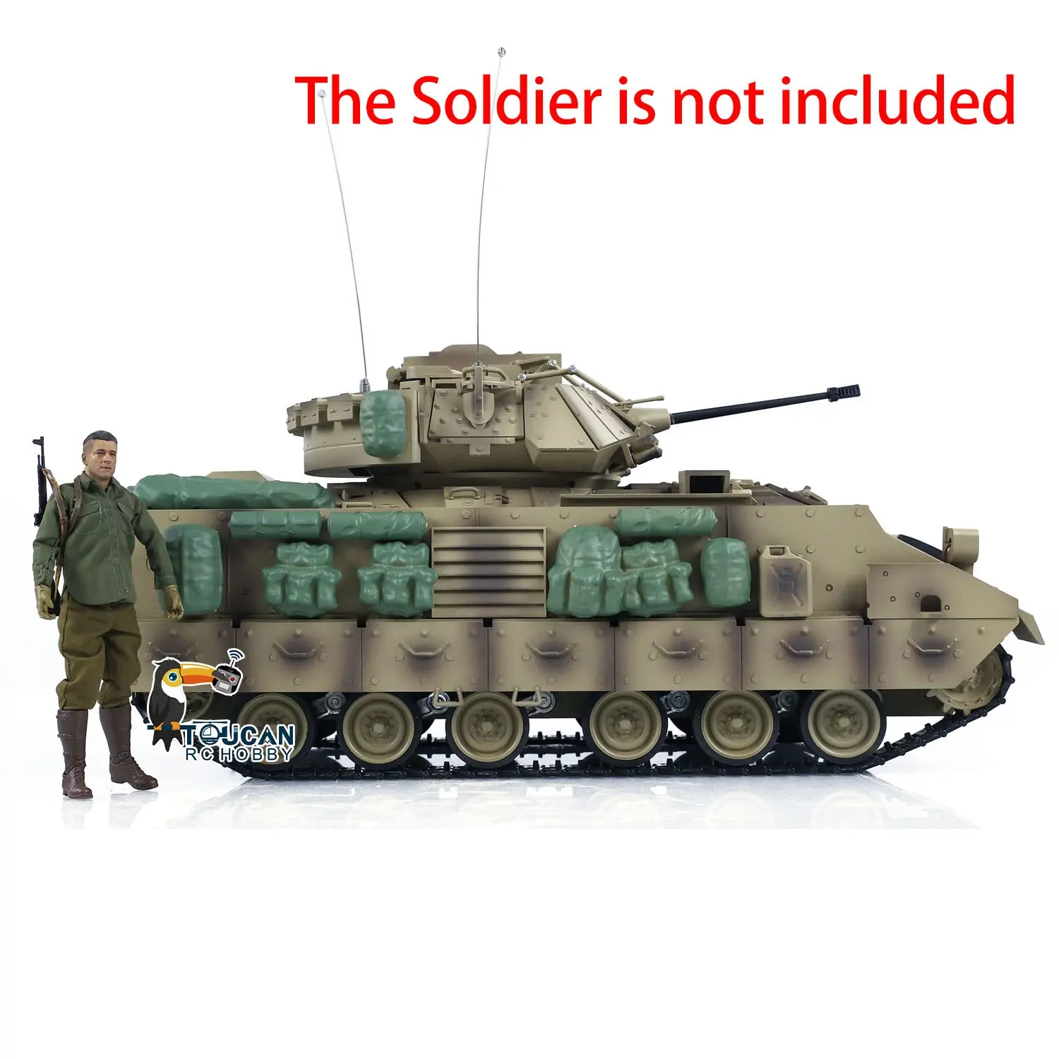 1/16 Tongde RC Tank Remote Control Panzer M2A2 Bradley Electric Infantry Fighting Vehicle DIY Simulation Model Barrel Recoil Without BB Unit